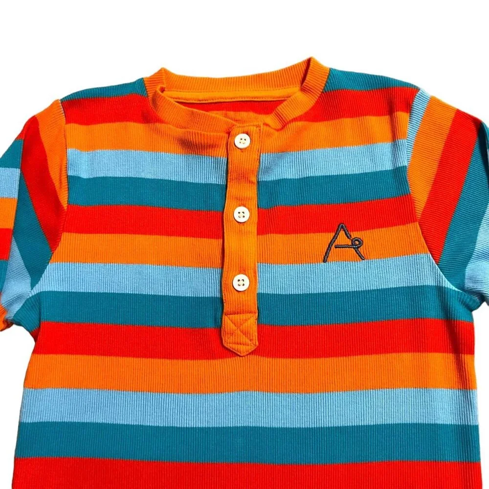 Alba Of Denmark Sz 110 (5Y) Dragon Stripes Ribbed Playsuit Jumpsuit Romper
